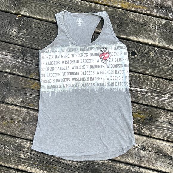 Wisconsin Badgers Gray Tank Top, Size Women Small (4/6) - Picture 1 of 5